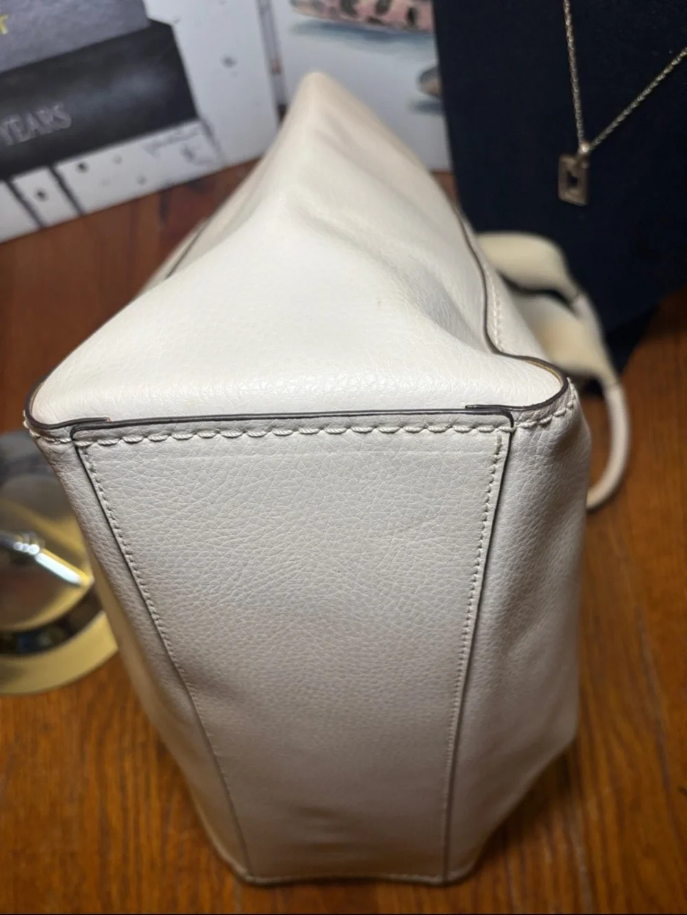 Coach F58660 Derby Tote in Chalk White Pebbled Leather EUC
